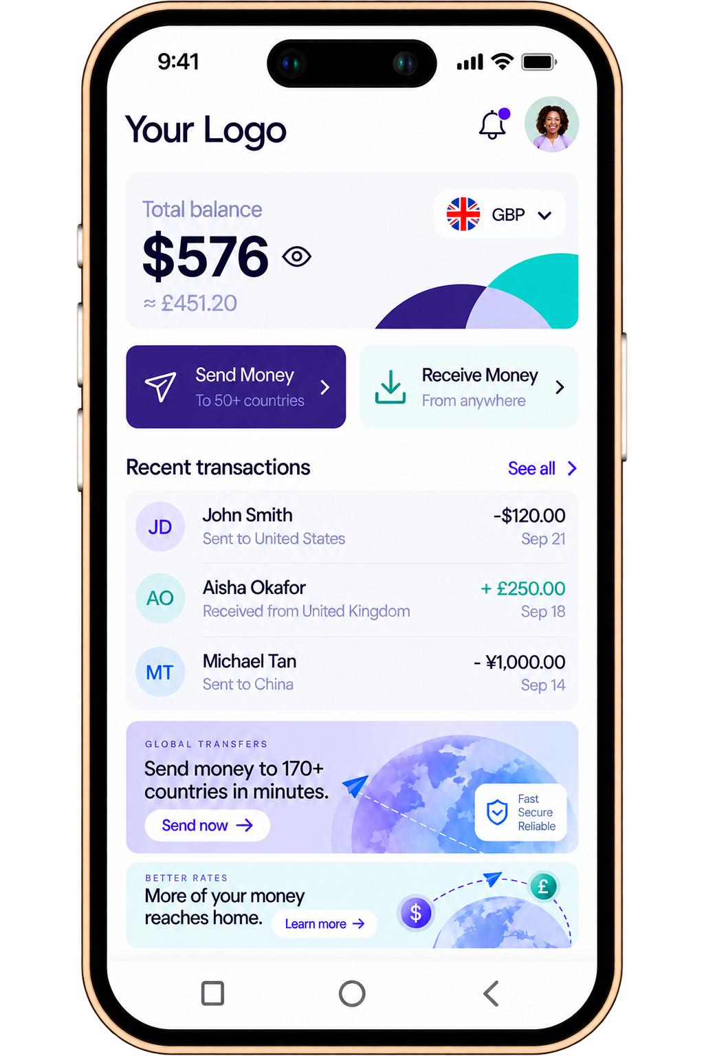 Regulatory compliant app interface on iPhone